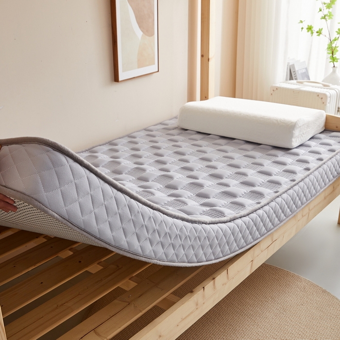 91家纺网 家纺一手货源 找家纺 卡派  2024学生宿舍单人布拉格乳胶记忆棉立体加厚床垫 灰色