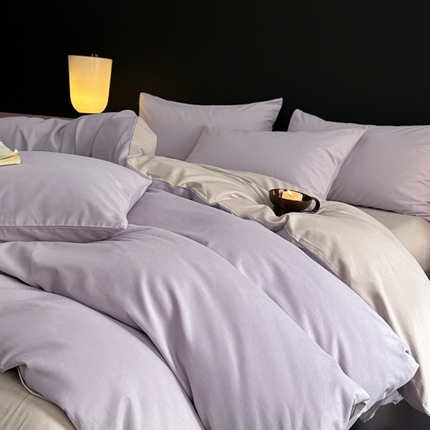 91家纺网 家纺一手货源 找家纺 （总）柠馨 2024新款全棉磨毛纯色四件套-赫尔墨斯系列