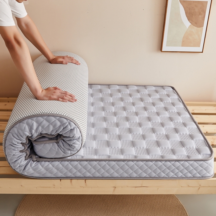 91家纺网 家纺一手货源 找家纺 卡派  2024学生宿舍单人布拉格乳胶记忆棉立体加厚床垫 灰色