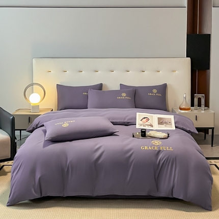 91家纺网 家纺一手货源 找家纺 （总）伊梵居 2025新款梵克系列刺绣水洗棉磨毛四件套