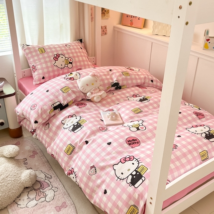 91家纺网 家纺一手货源 找家纺 （总）桃子家居 2024新款三丽鸥授权纯棉少女印花系列学生三件套四件套