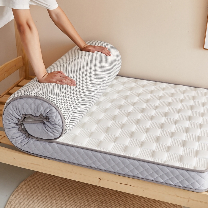 91家纺网 家纺一手货源 找家纺 卡派  2024学生宿舍单人布拉格乳胶记忆棉立体加厚床垫 白色