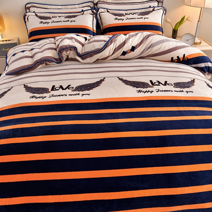 91家纺网 家纺一手货源 找家纺 馨梦缘 2025新款小包边款牛奶绒8.5斤高克重牛奶绒金雕绒床裙款四件套 裸婚时代