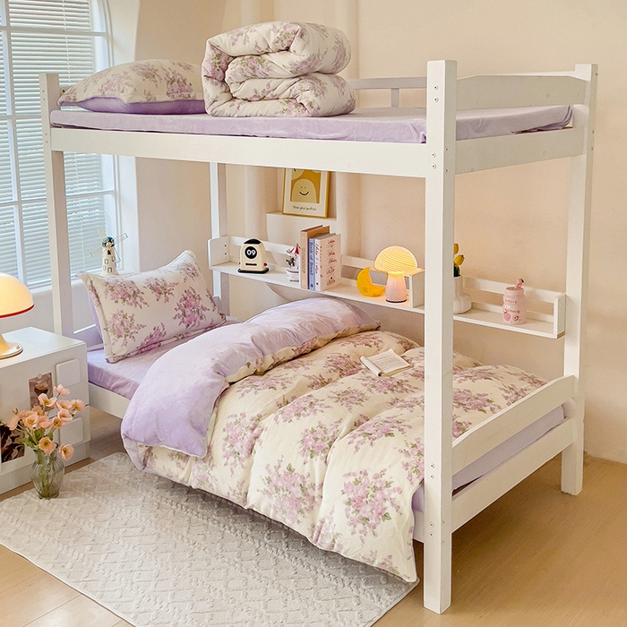 91家纺网 家纺一手货源 找家纺 卡普二店 2024新款牛奶绒学生三件套系列 欧风花影