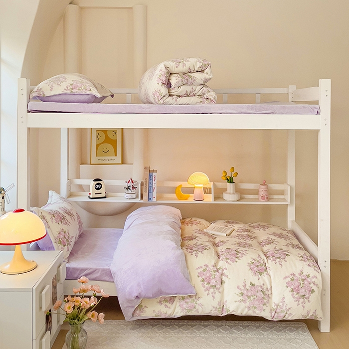 91家纺网 家纺一手货源 找家纺 卡普二店 2024新款牛奶绒学生三件套系列 欧风花影