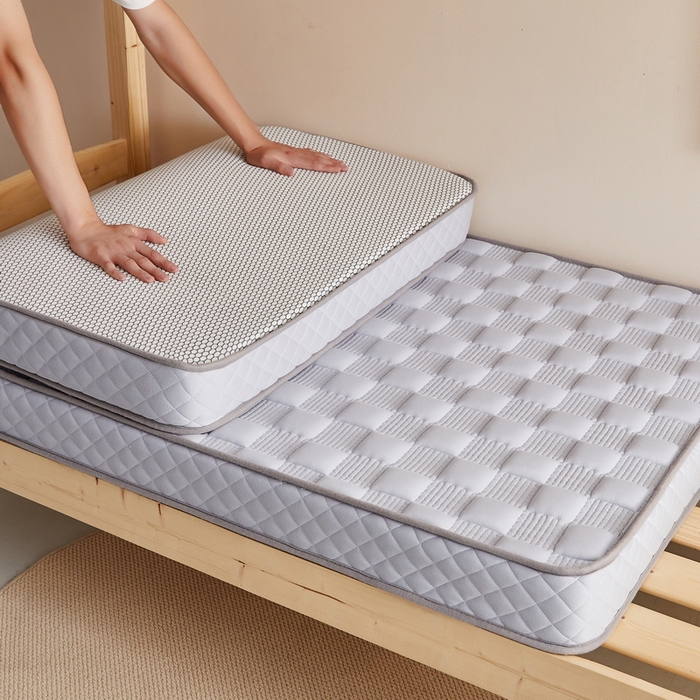 91家纺网 家纺一手货源 找家纺 卡派  2024学生宿舍单人布拉格乳胶记忆棉立体加厚床垫 灰色