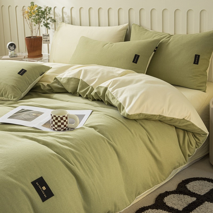 91家纺网 家纺一手货源 找家纺 （总）涵宸家纺 2024新款原棉纯色织标磨毛单品及套件--四件套