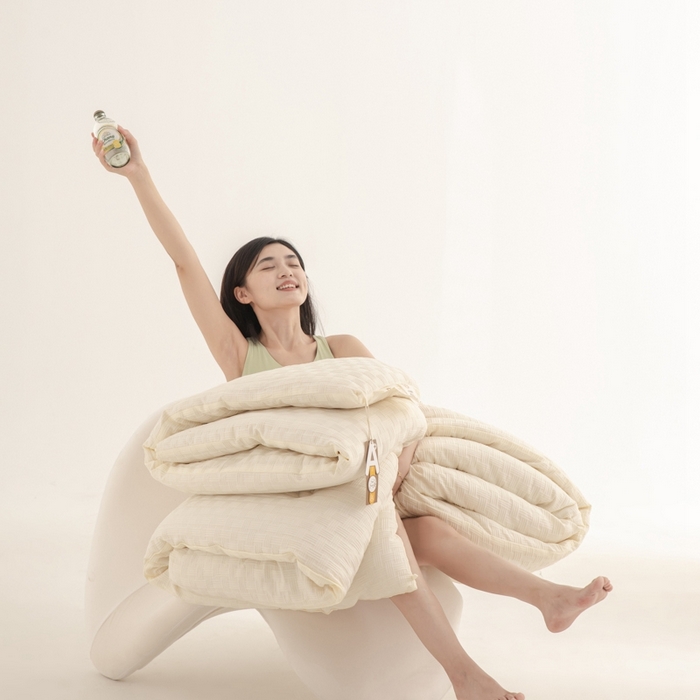 91家纺网 家纺一手货源 找家纺 雅蔓依家纺 2025新款7A抗菌大豆被轻奢针织提花华夫格大豆冬被 7A抗菌-芝士黄