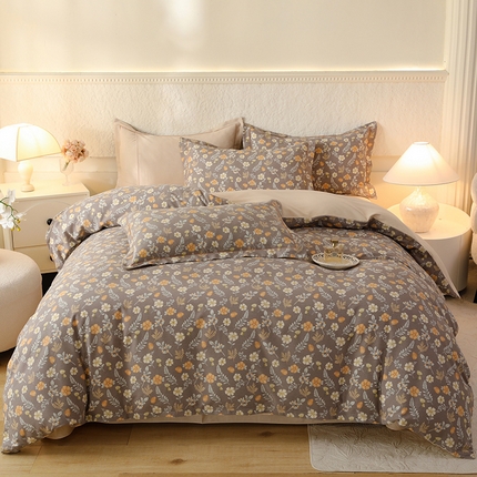 帛美家纺 2024新款加厚纯棉全棉磨毛印花四件套 美雅