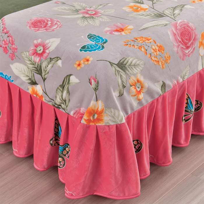 91家纺网 家纺一手货源 找家纺 馨梦缘 2025新款小包边款牛奶绒8.5斤高克重牛奶绒金雕绒床裙款四件套 花香仙子