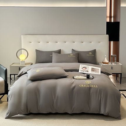 91家纺网 家纺一手货源 找家纺 （总）伊梵居 2025新款梵克系列刺绣水洗棉磨毛四件套