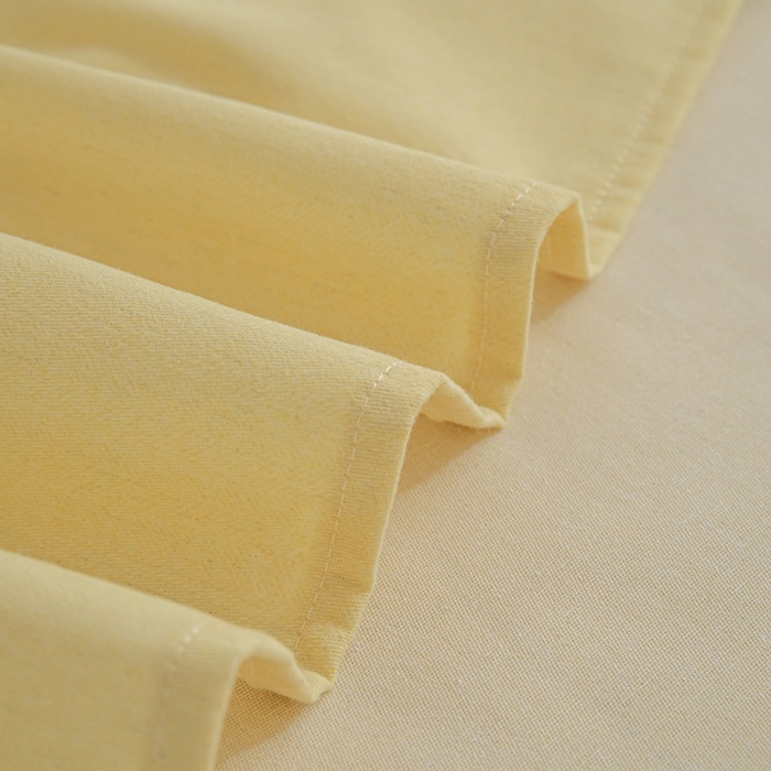 91家纺网 家纺一手货源 找家纺 涵宸家纺 2024新款原棉纯色织标磨毛单品及套件--床单 单床单-奶黄