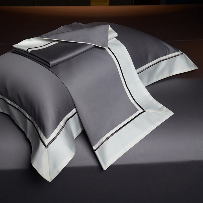 91家纺网 家纺一手货源 找家纺 缔缦 2024新款定织新布种S120高支高密长绒棉四件套全棉四件套黛安娜 时尚灰