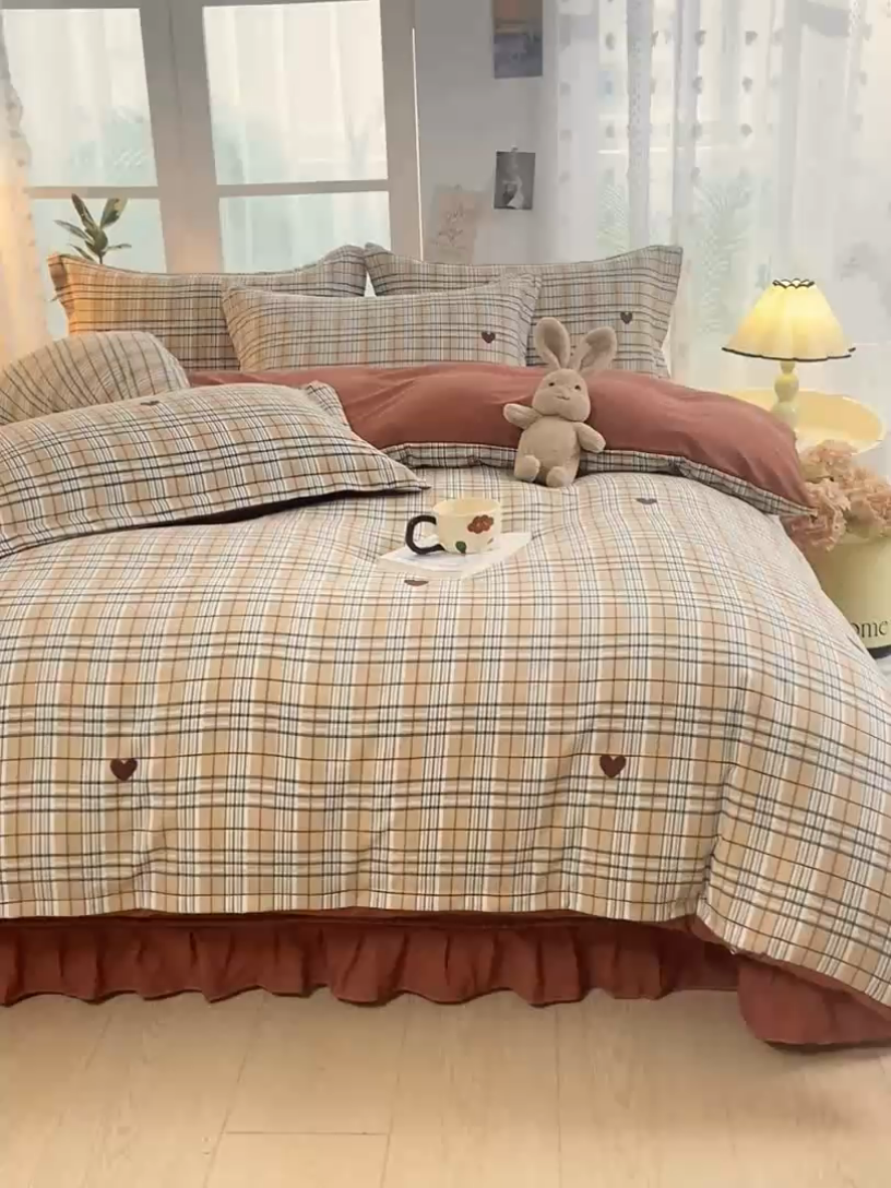 91家纺网 家纺一手货源 找家纺 梦莱斯 2024新款A类提花针织棉床盖四件套 格调