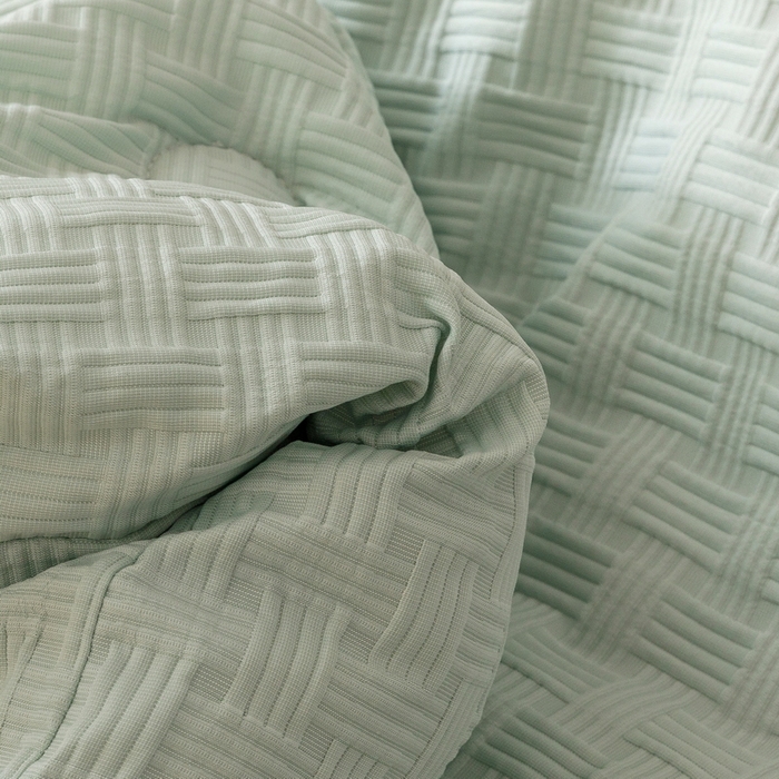 91家纺网 家纺一手货源 找家纺 卡派 2024新款水洗华夫格大豆纤维被水绿