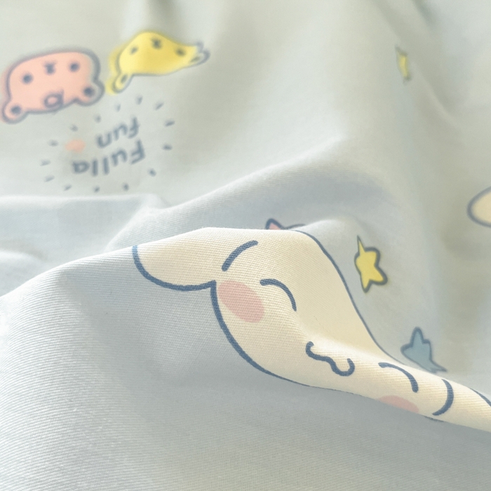 91家纺网 家纺一手货源 找家纺 2024新款三丽鸥授权全棉少女印花系列学生三件套四件套 棉三丽鸥-云朵大耳狗