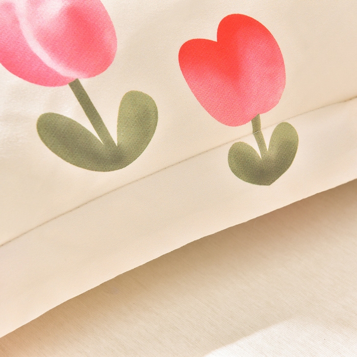 91家纺网 家纺一手货源 找家纺 圣楚家纺 2024新款亲肤枕套+枕芯连套单人枕芯 郁金香42*72cm