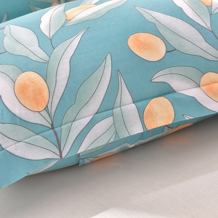 91家纺网 家纺一手货源 找家纺 圣楚家纺 2024新款亲肤枕套+枕芯连套单人枕芯 金桔42*72cm