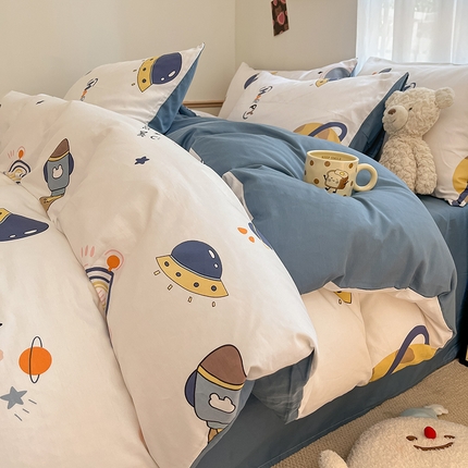 桃子家居 2024新款纯棉小清新卡通少女13372系列四件套 棉-流浪地球
