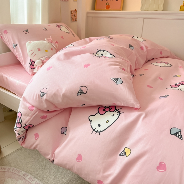 91家纺网 家纺一手货源 找家纺 （总）2024新款三丽鸥授权全棉少女印花系列学生三件套四件套