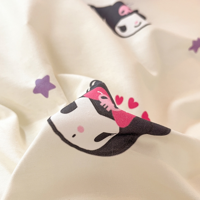 91家纺网 家纺一手货源 找家纺 2024新款三丽鸥授权全棉少女印花系列学生三件套四件套 棉三丽鸥-迷你库洛米