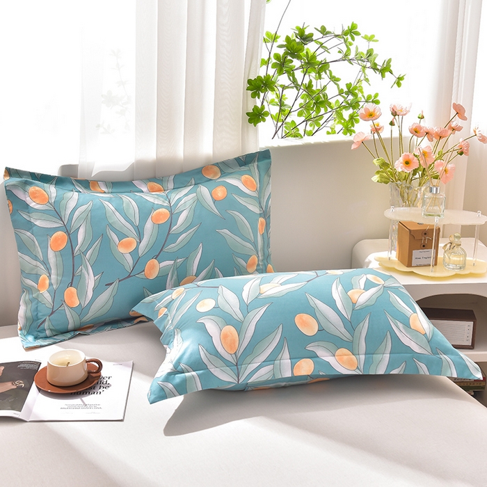 91家纺网 家纺一手货源 找家纺 圣楚家纺 2024新款亲肤枕套+枕芯连套单人枕芯 金桔42*72cm