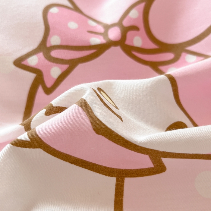 91家纺网 家纺一手货源 找家纺 2024新款三丽鸥授权全棉少女印花系列学生三件套四件套 棉三丽鸥-蝴蝶结美乐蒂