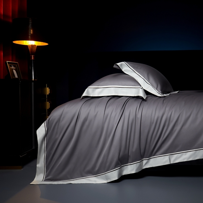 91家纺网 家纺一手货源 找家纺 缔缦 2024新款定织新布种S120高支高密长绒棉四件套全棉四件套黛安娜 时尚灰