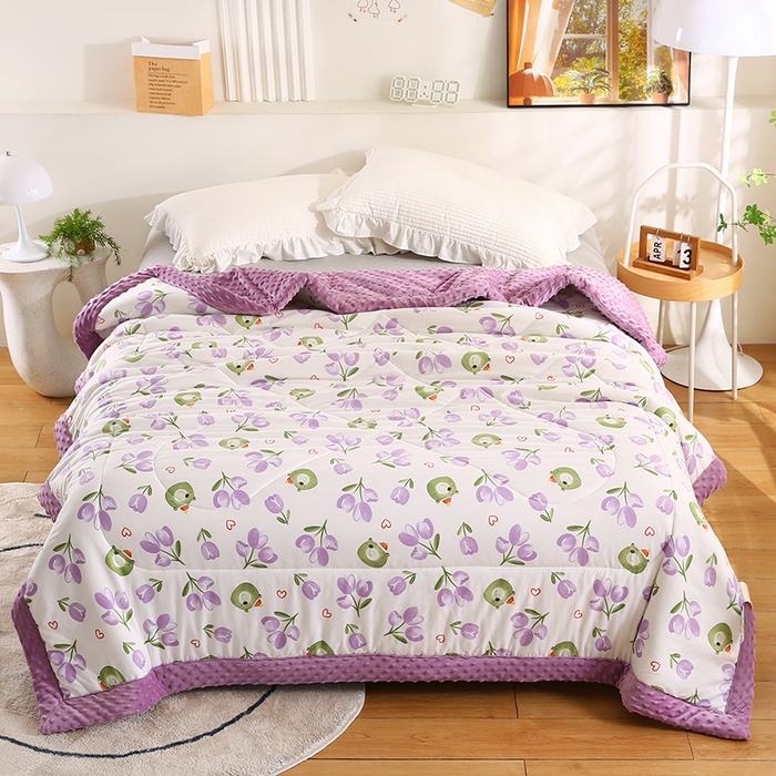 91家纺网 家纺一手货源 找家纺 欧朵 2025新款A类水洗棉豆豆绒被子冬被大豆被芯春秋被冬被 幼儿园 学生宿舍 四季被空调被子幽香私语