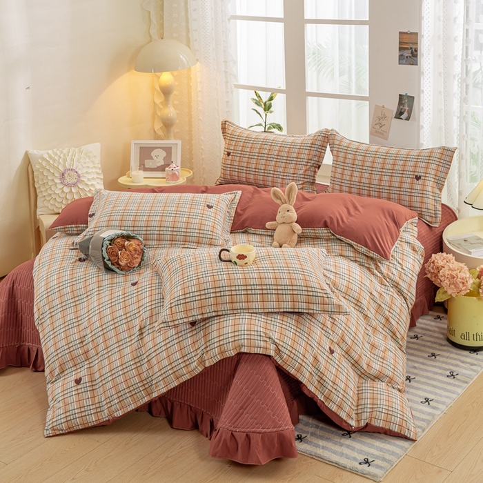 91家纺网 家纺一手货源 找家纺 梦莱斯 2024新款A类提花针织棉床盖四件套 格调