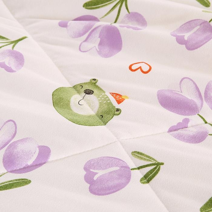 91家纺网 家纺一手货源 找家纺 欧朵 2025新款A类水洗棉豆豆绒被子冬被大豆被芯春秋被冬被 幼儿园 学生宿舍 四季被空调被子幽香私语