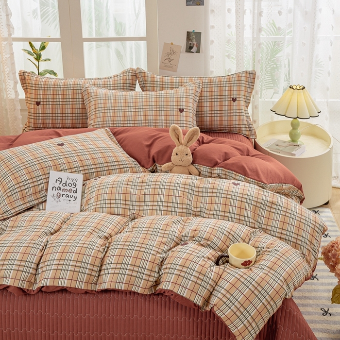 91家纺网 家纺一手货源 找家纺 梦莱斯 2024新款A类提花针织棉床盖四件套 格调