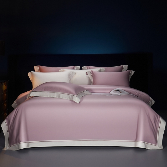 91家纺网 家纺一手货源 找家纺 缔缦 2024新款定织新布种S120高支高密长绒棉四件套全棉四件套黛安娜 熏衣紫