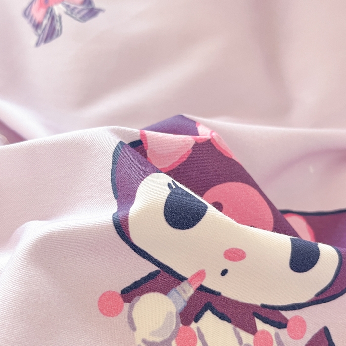 91家纺网 家纺一手货源 找家纺 2024新款三丽鸥授权全棉少女印花系列学生三件套四件套 棉三丽鸥-蝴蝶库洛米