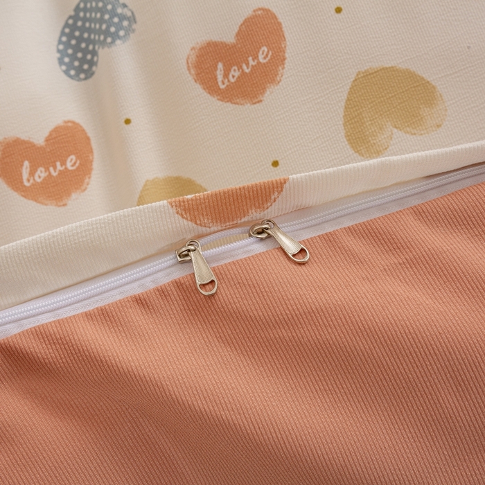 91家纺网 家纺一手货源 找家纺 梦莱斯 2024新款A类提花针织棉床盖四件套 比心