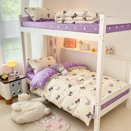 2024新款三丽鸥授权全棉少女印花系列学生三件套四件套 棉三丽鸥-迷你库洛米