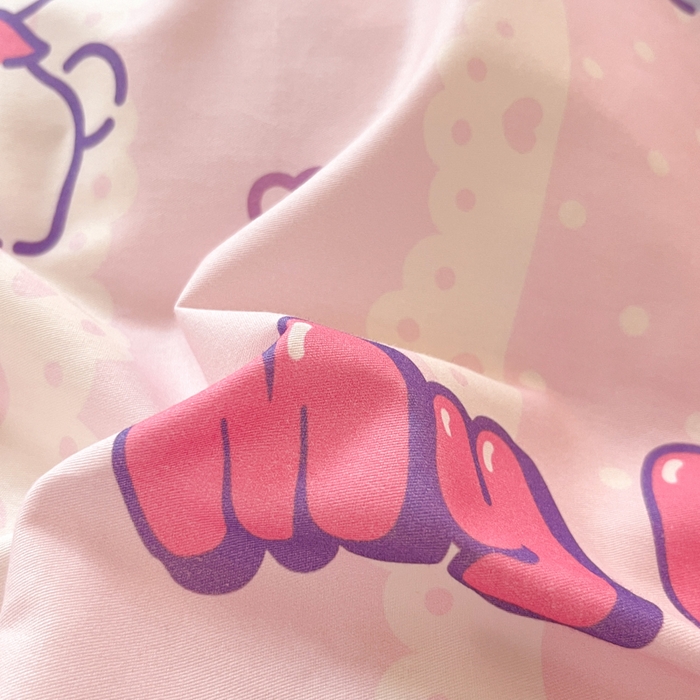 91家纺网 家纺一手货源 找家纺 2024新款三丽鸥授权全棉少女印花系列学生三件套四件套 棉三丽鸥-少女美乐蒂