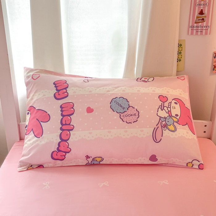 91家纺网 家纺一手货源 找家纺 2024新款三丽鸥授权全棉少女印花系列学生三件套四件套 棉三丽鸥-少女美乐蒂