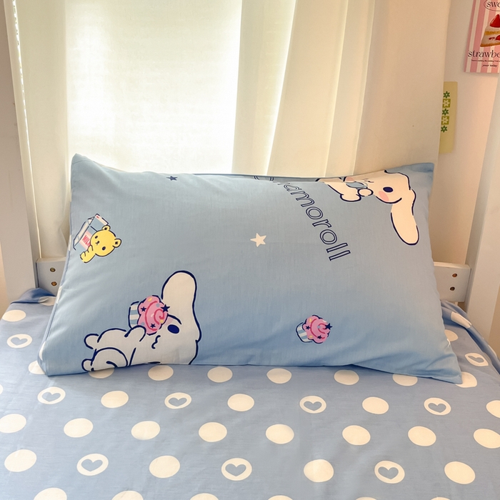 91家纺网 家纺一手货源 找家纺 2024新款三丽鸥授权全棉少女印花系列学生三件套四件套 棉三丽鸥-牛奶玉桂狗