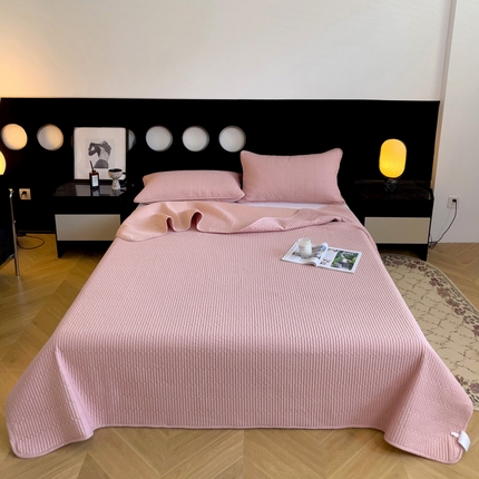 91家纺网 家纺一手货源 找家纺 （总）2025新款纯棉素色大床款夹棉床笠床盖--床盖