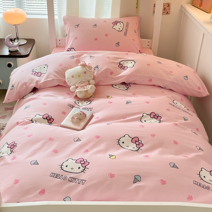 91家纺网 家纺一手货源 找家纺 （总）2024新款三丽鸥授权全棉少女印花系列学生三件套四件套