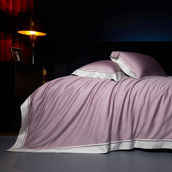 91家纺网 家纺一手货源 找家纺 缔缦 2024新款定织新布种S120高支高密长绒棉四件套全棉四件套黛安娜 熏衣紫