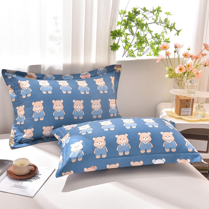 91家纺网 家纺一手货源 找家纺 圣楚家纺 2024新款亲肤枕套+枕芯连套单人枕芯 熊宝贝42*72cm