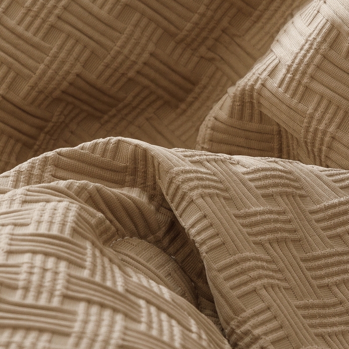 91家纺网 家纺一手货源 找家纺 卡派 2024新款水洗华夫格大豆纤维被卡其