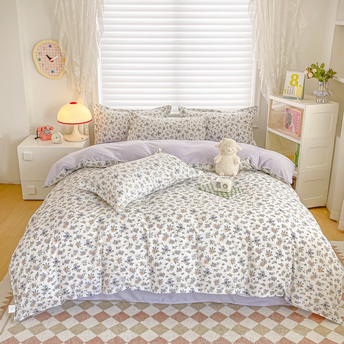 91家纺网 家纺一手货源 找家纺 楠沐家纺 2025年新款亲肤水洗棉芦荟棉磨毛单被套（第二批） 紫薰