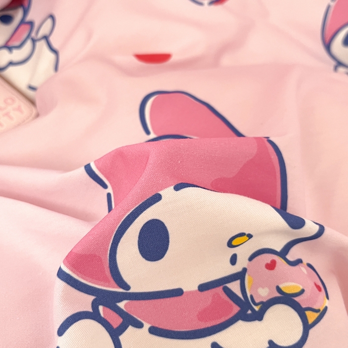 91家纺网 家纺一手货源 找家纺 2024新款三丽鸥授权全棉少女印花系列学生三件套四件套 棉三丽鸥-甜甜圈美乐蒂