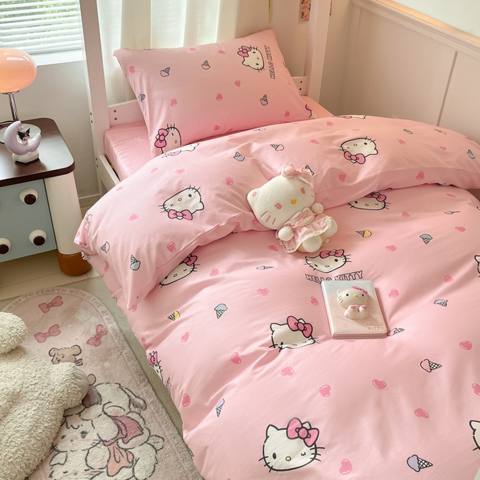 91家纺网 家纺一手货源 找家纺 （总）2024新款三丽鸥授权全棉少女印花系列学生三件套四件套