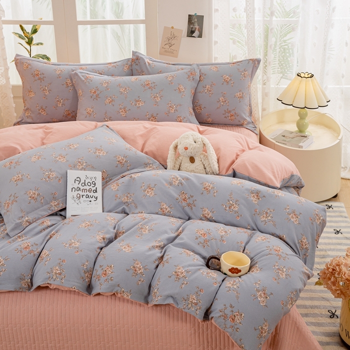 91家纺网 家纺一手货源 找家纺 梦莱斯 2024新款A类提花针织棉床盖四件套 芙蔓