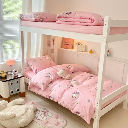 2024新款三丽鸥授权全棉少女印花系列学生三件套四件套 棉三丽鸥-粉粉甜美kitty