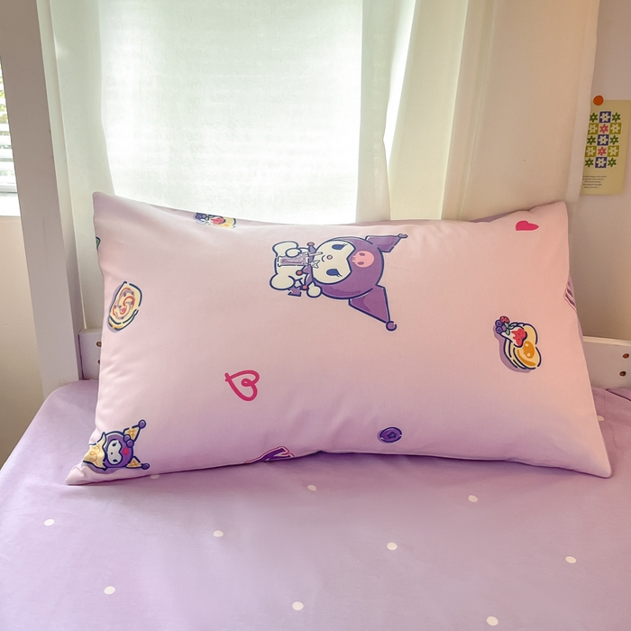 91家纺网 家纺一手货源 找家纺 2024新款三丽鸥授权全棉少女印花系列学生三件套四件套 棉三丽鸥-甜甜奶茶库洛米